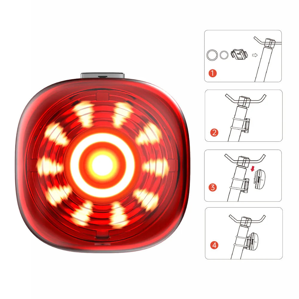 iGPSPORT TL30 Smart Tail Light Rear Bike 6 Modes