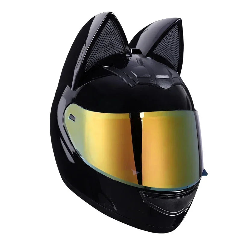 KemiMOTO Full Face Detachable Cat Ear Motorcycle Helmet DOT