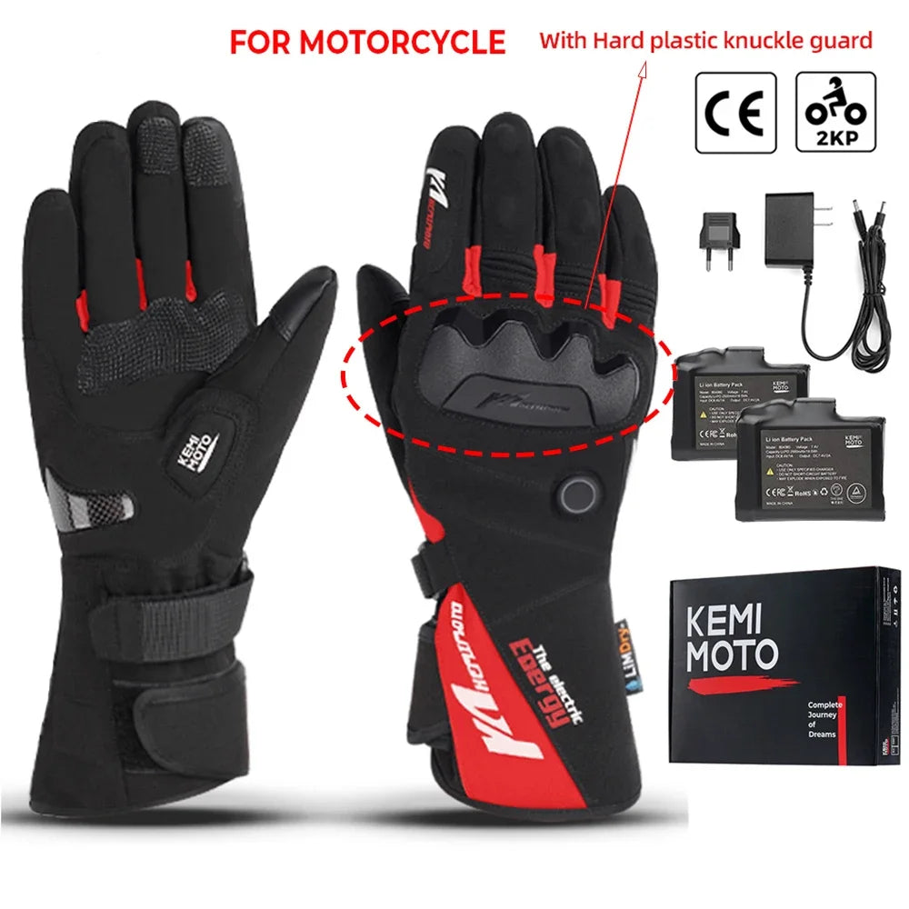 KemiMoto Motorcycle Touch Screen Heated Gloves