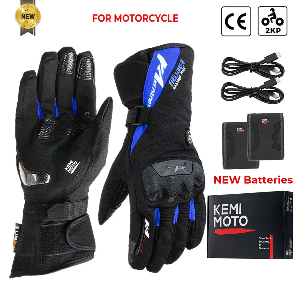 KemiMoto Motorcycle Touch Screen Heated Gloves