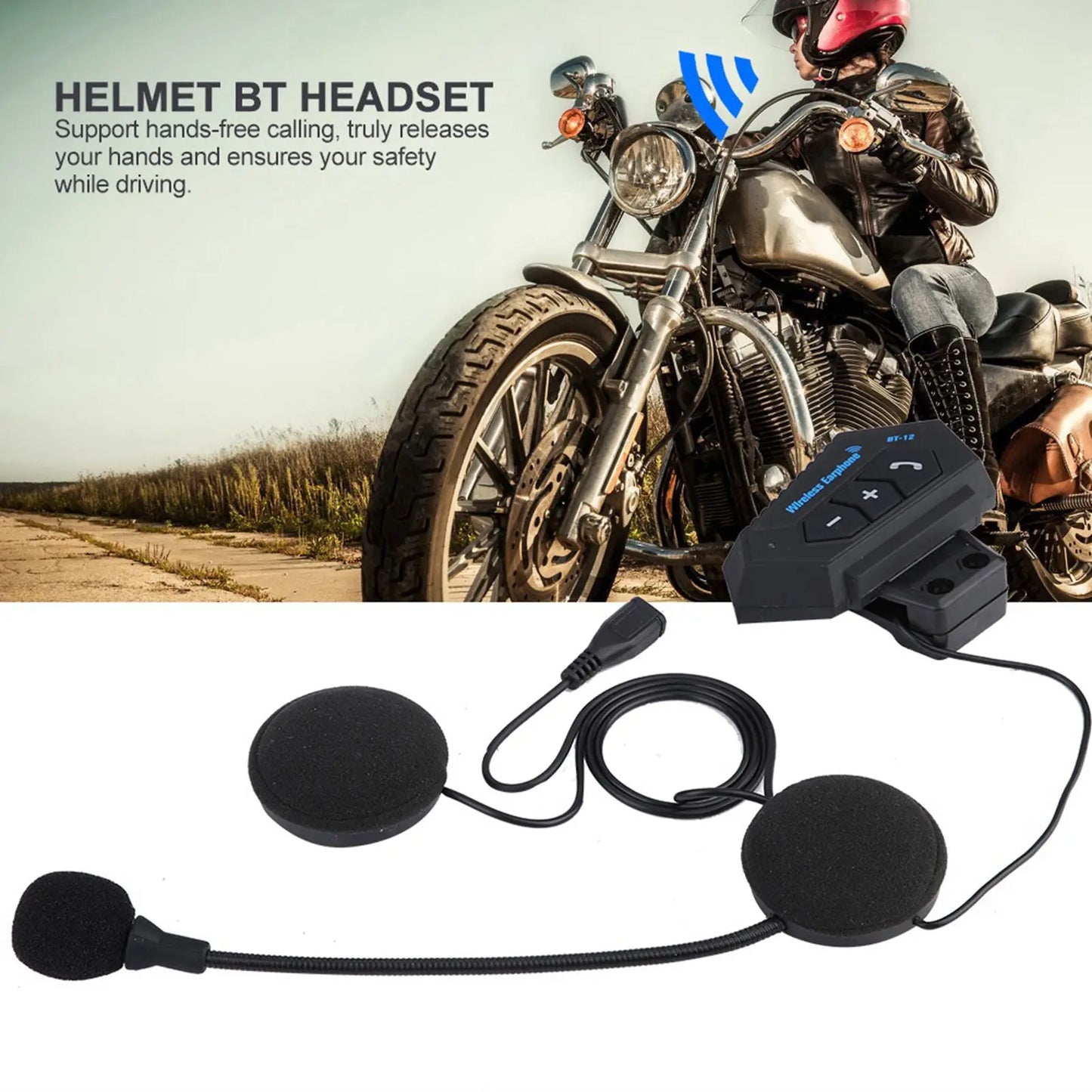 Bluetooth Motorcycle Helmet Headset