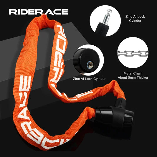 RIDERACE Bicycle Chain Lock Portable Anti-theft High Security