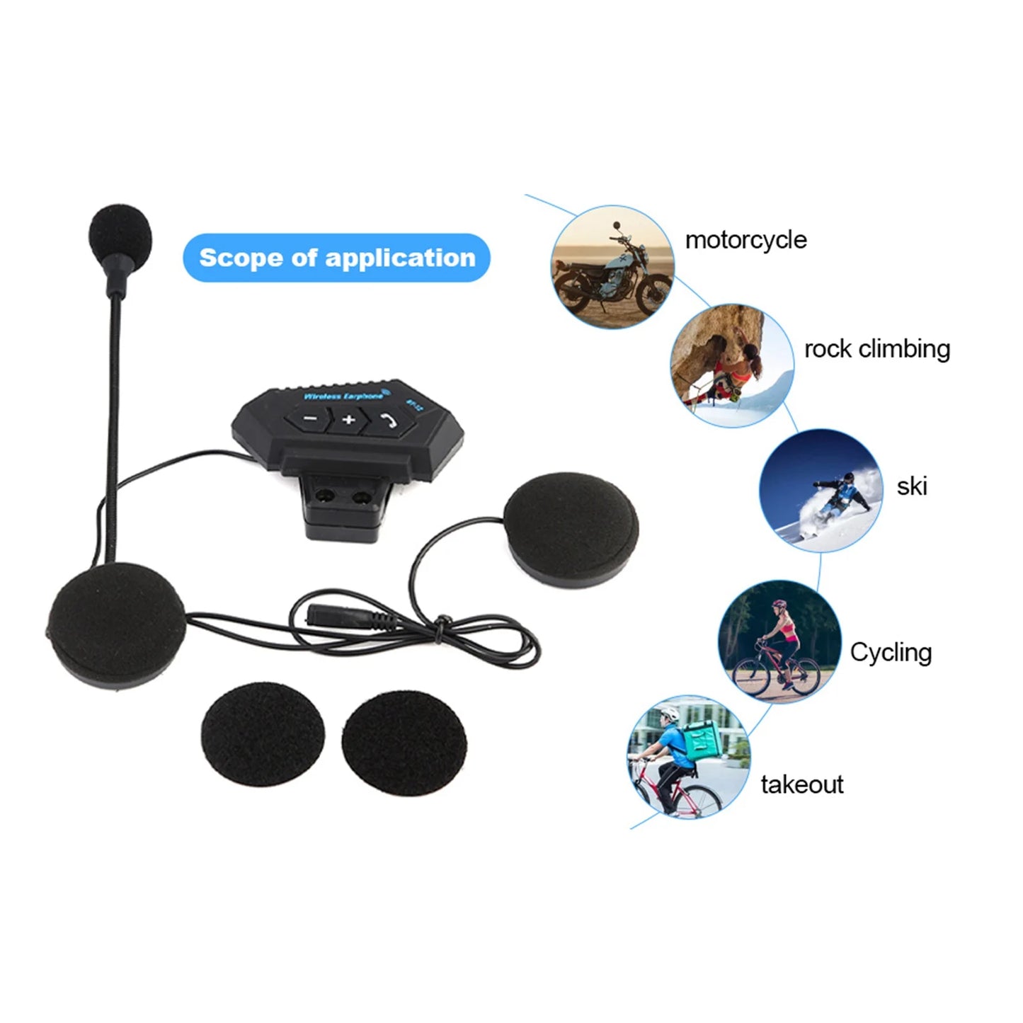 Bluetooth Motorcycle Helmet Headset