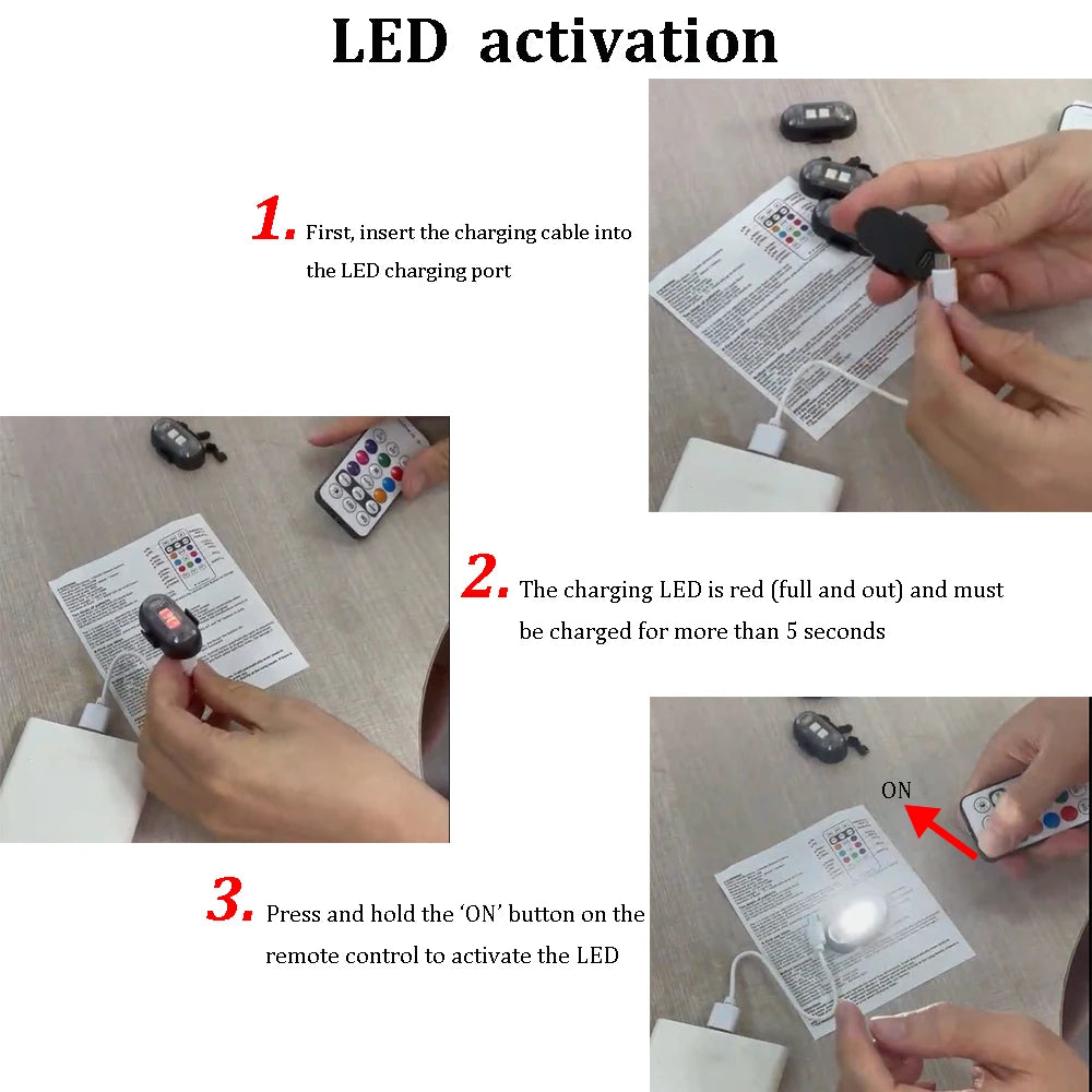 10x 4x 8 Colors Wireless Remote Control LED Strobe Light