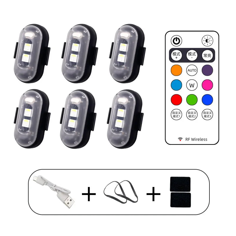 10x 4x 8 Colors Wireless Remote Control LED Strobe Light