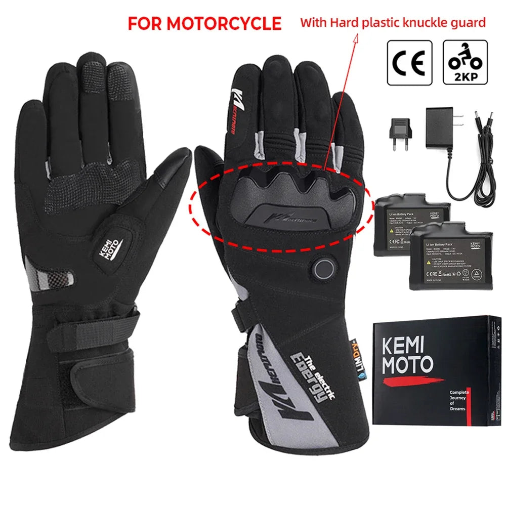 KemiMoto Motorcycle Touch Screen Heated Gloves