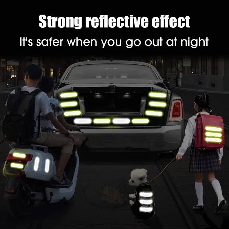 80-10PCS Helmet Safety Warning Reflective Stickers