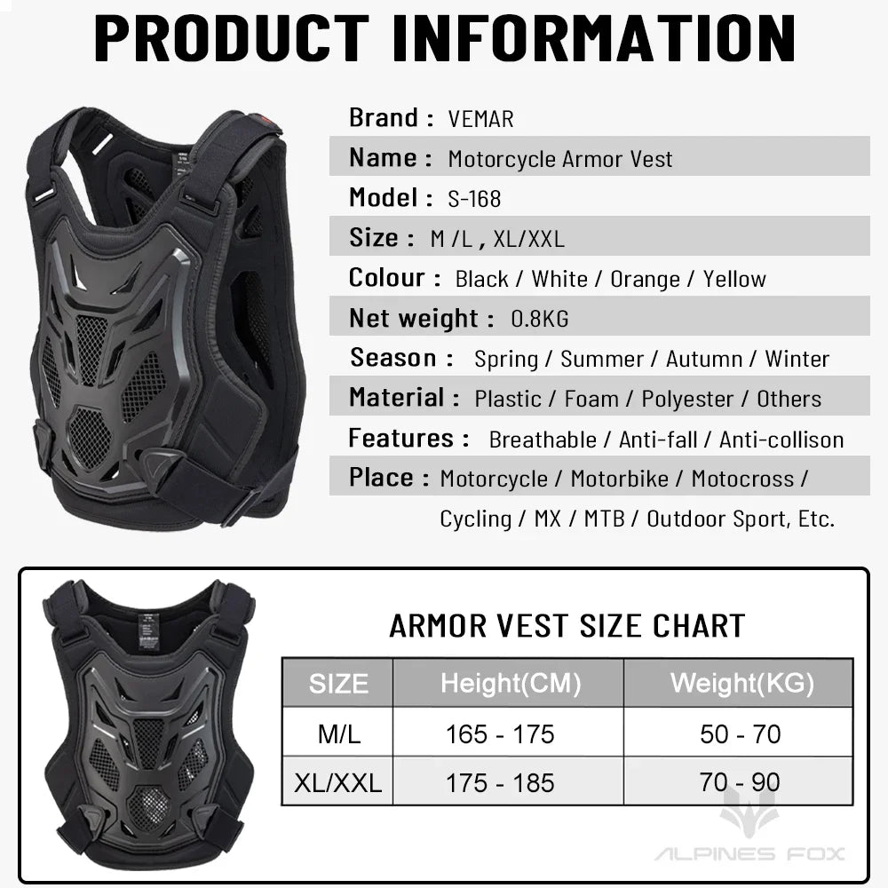 Motocross Armor Vest Body Protection