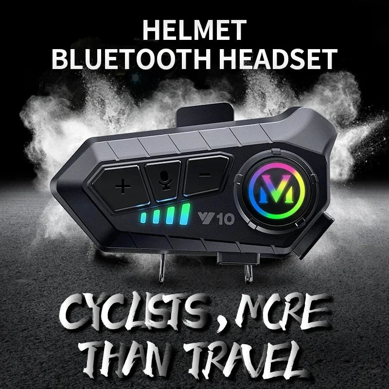 Y10 Motorcycle Helmet Bluetooth Headset 2000Mah Super Long Standby Wireless Hands-free Waterproof Motorbike Earphone