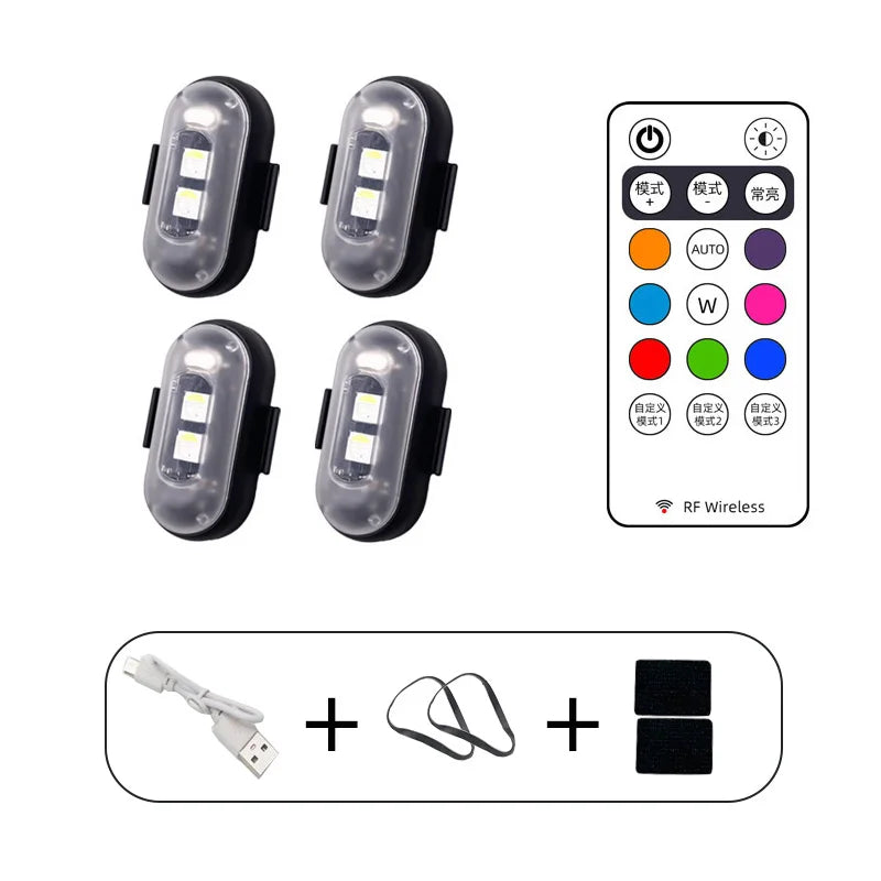 10x 4x 8 Colors Wireless Remote Control LED Strobe Light